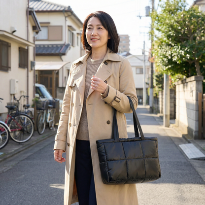 AUREMI™ 軽量キルトトートバッグ（大容量・撥水加工）