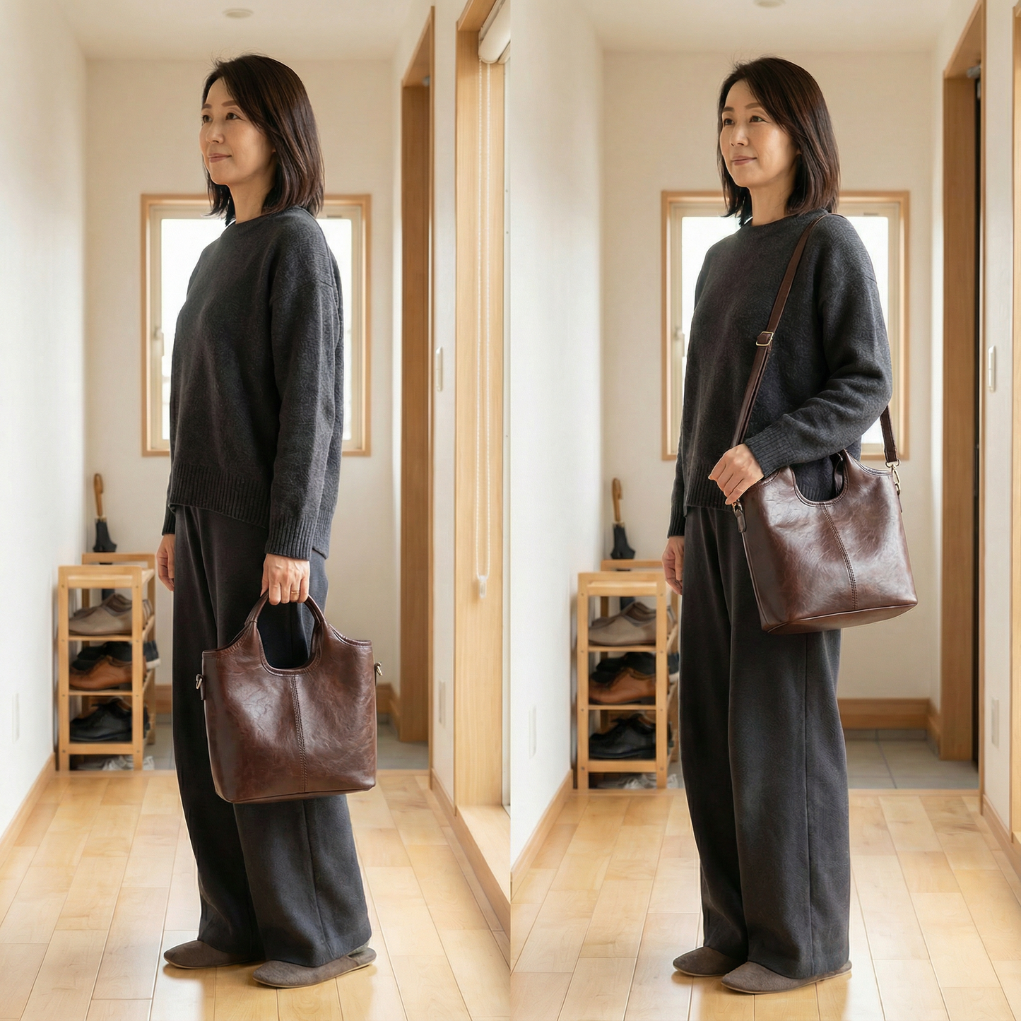 AUREMI™ やわらか素材の2WAYショルダーバッグ