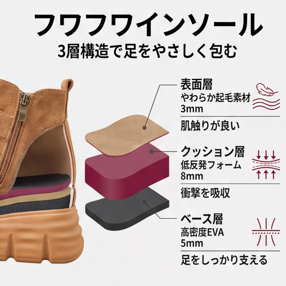 AUREMI™ - 軽量スエード厚底ブーツ（6cmヒールアップ）