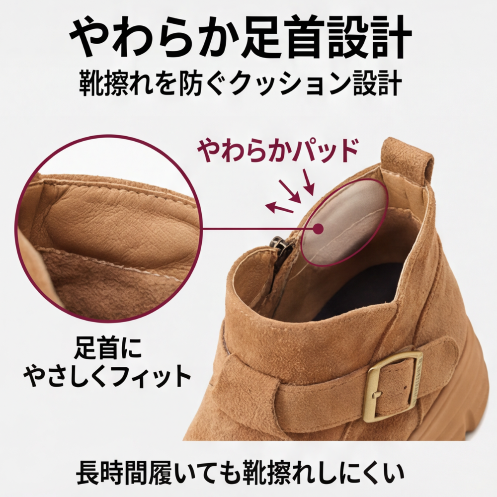 AUREMI™ - 軽量スエード厚底ブーツ（6cmヒールアップ）