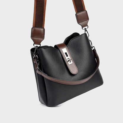 AUREMI™ 本革バケットショルダーバッグ（3室収納）