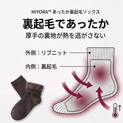 AUREMI™ - あったか裏起毛ソックス（5足セット)