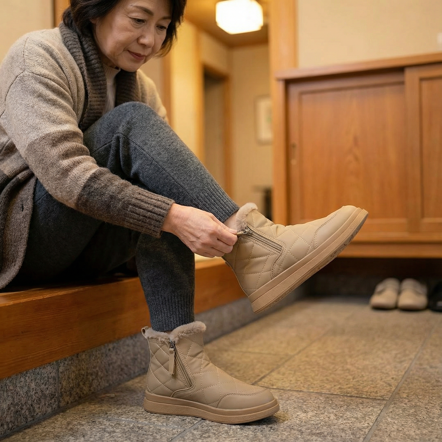 AUREMI™ ファー裏地ウィンターブーツ