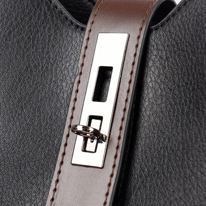 AUREMI™ 本革バケットショルダーバッグ（3室収納）