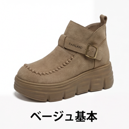 AUREMI™ - 軽量スエード厚底ブーツ（6cmヒールアップ）