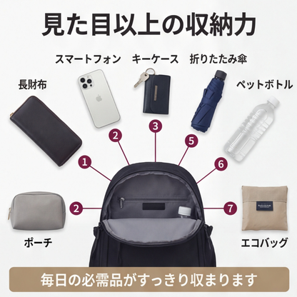 AUREMI™ 軽量マルチポケットバックパック