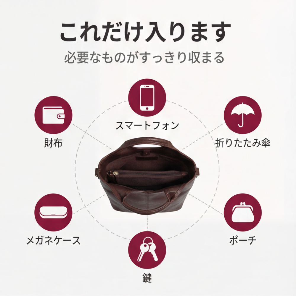 AUREMI™ やわらか素材の2WAYショルダーバッグ