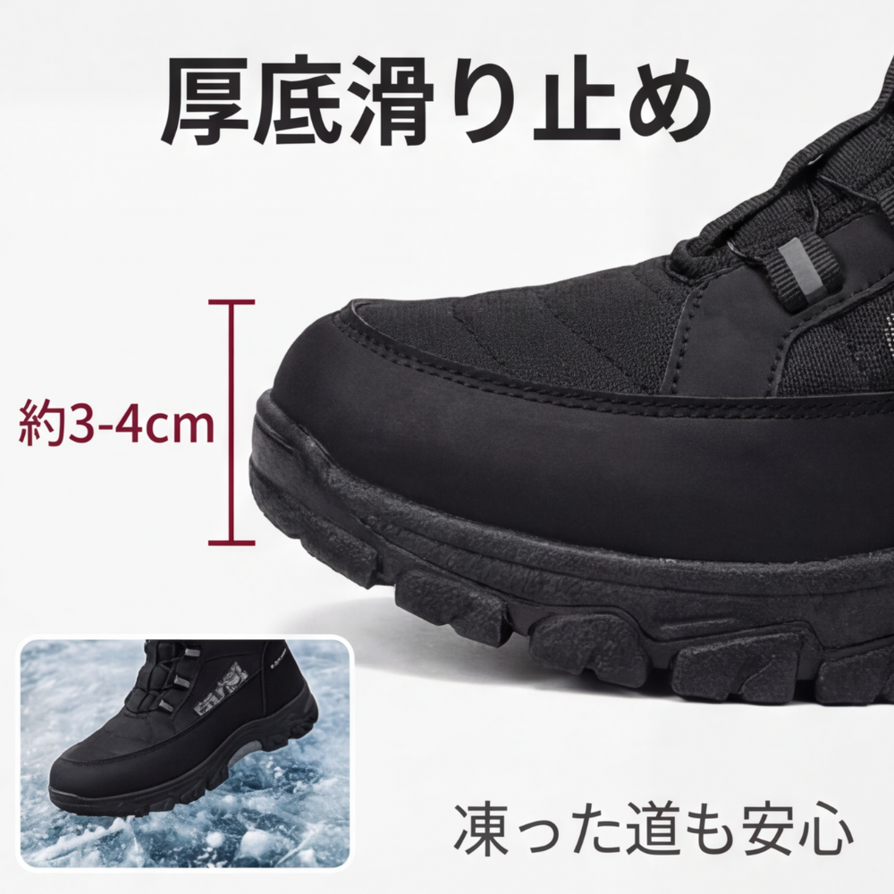 AUREMI™ メンズ ダイヤル式スノーブーツ（防寒・防滑）