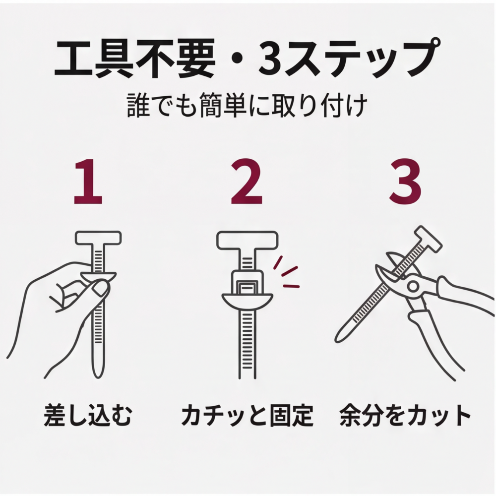 AUREMI™ T型ロック結束バンド（車補修用・50組）