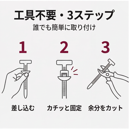 AUREMI™ T型ロック結束バンド（車補修用・50組）