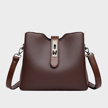AUREMI™ 本革バケットショルダーバッグ（3室収納）