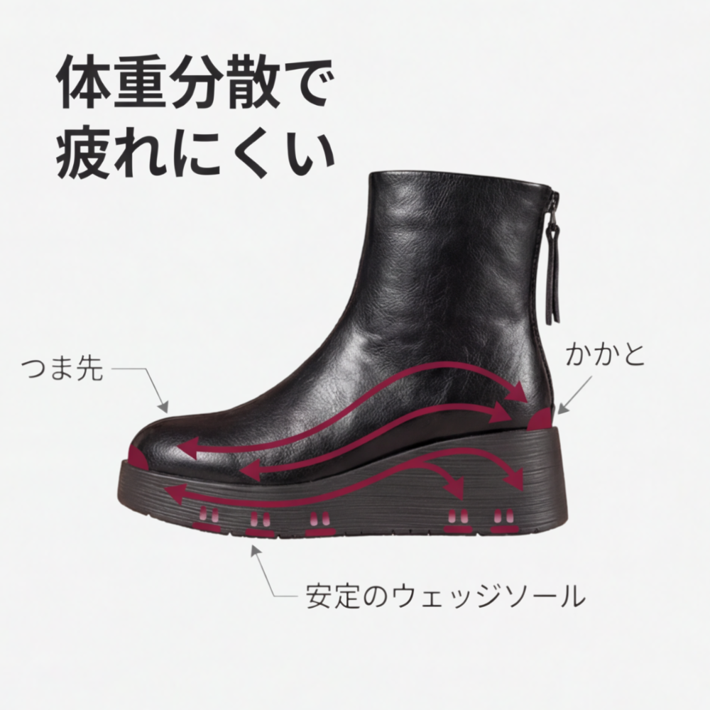 AUREMI™ ウェッジショートブーツ