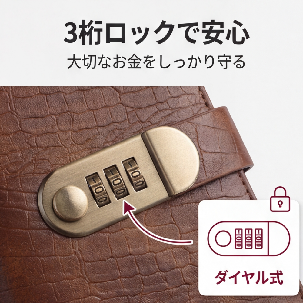 AUREMI™ ダイヤルロック式 貯金ブック（50ページ)