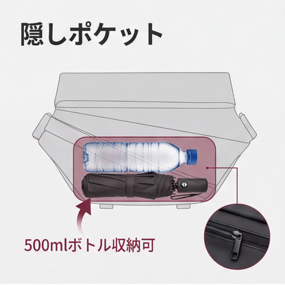 AUREMI™ 大容量メンズスリングバッグ（隠しポケット付き）
