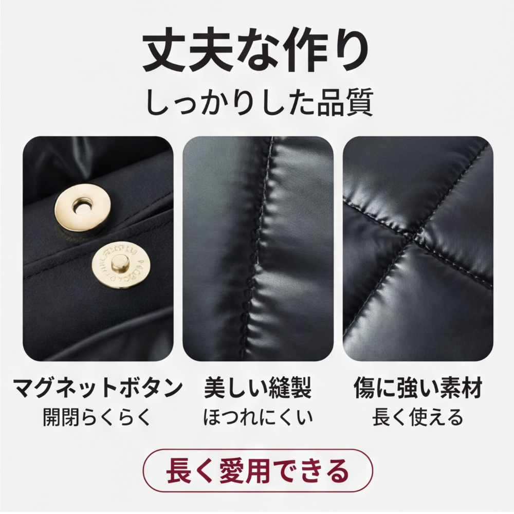 AUREMI™ 軽量キルトトートバッグ（大容量・撥水加工）