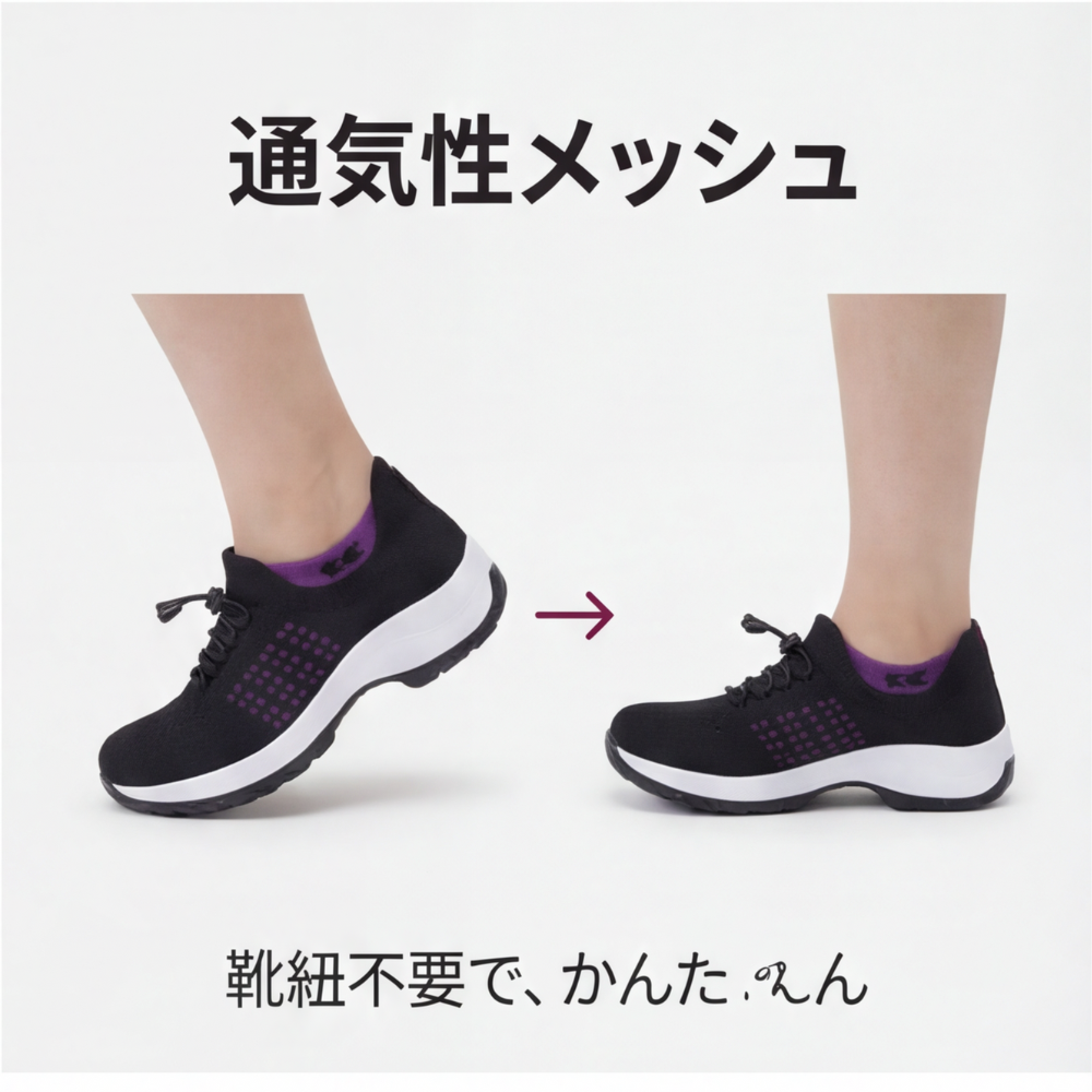 AUREMI™ 厚底エアクッション ウォーキングシューズ