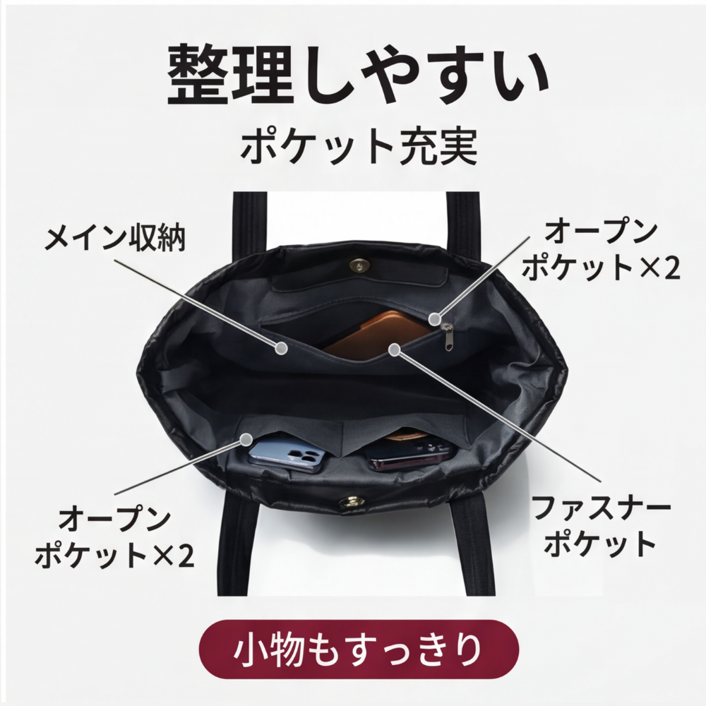 AUREMI™ 軽量キルトトートバッグ（大容量・撥水加工）