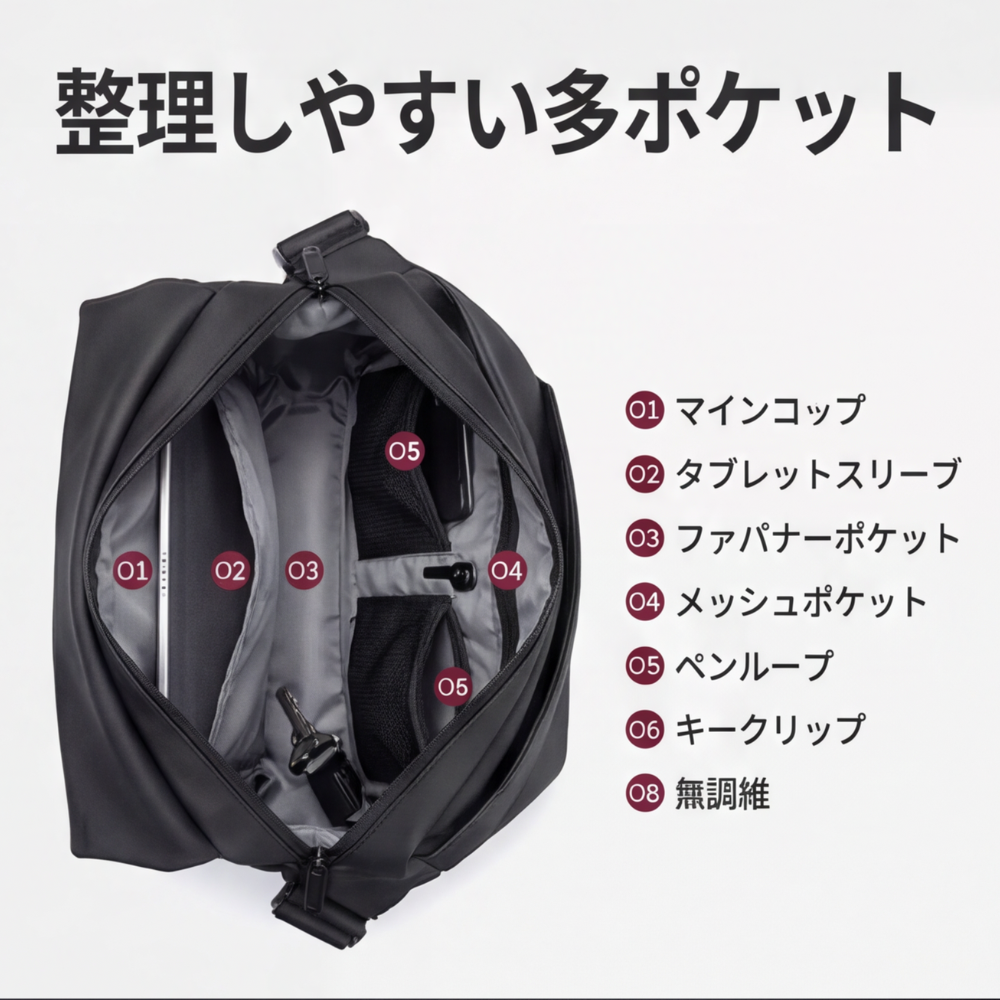 AUREMI™ 大容量メンズスリングバッグ（隠しポケット付き）