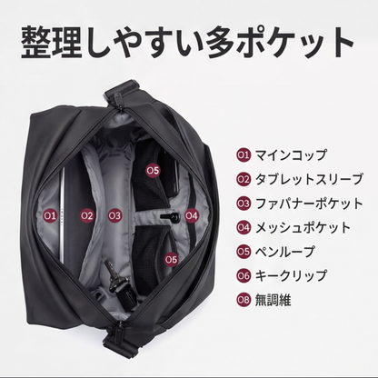 AUREMI™ 大容量メンズスリングバッグ（隠しポケット付き）