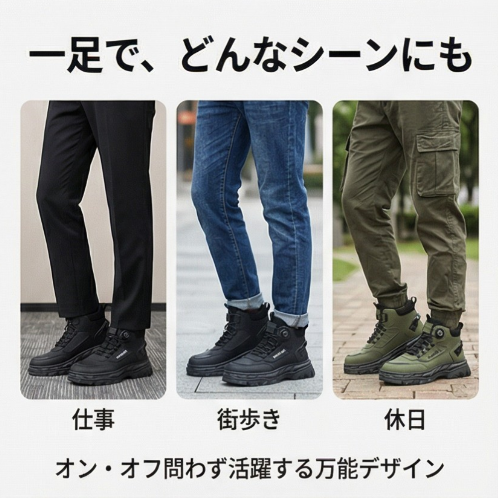 AUREMI™ ダイヤルブーツ（厚底・メンズ)