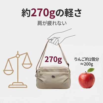 AUREMI™ 軽量ナイロンショルダーバッグ（マルチポケット）
