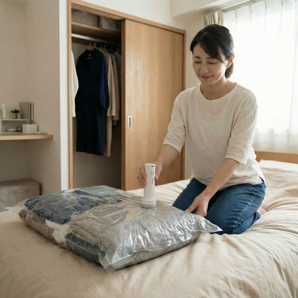 AUREMI™ 真空圧縮バッグセット（電動ポンプ付き）（6個入り）