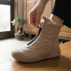 AUREMI™ 裏ボアウィンターブーツ（フロントジッパー）