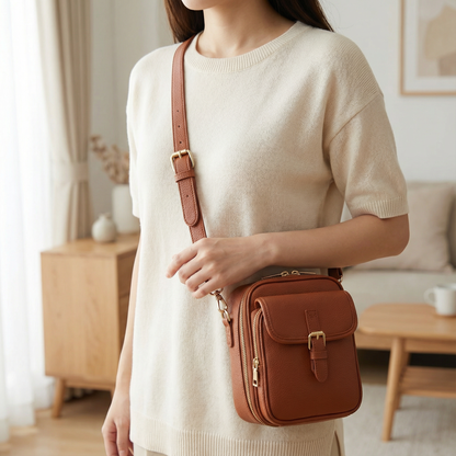AUREMI™ 3層収納ショルダーバッグ