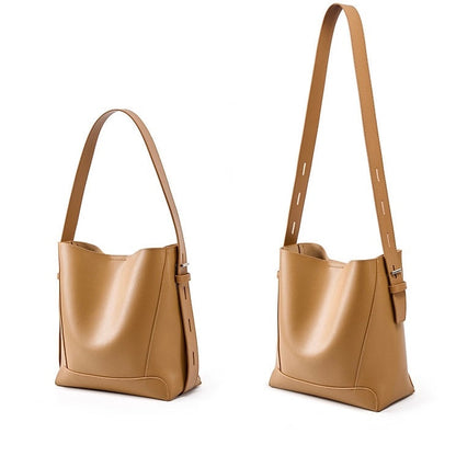 AUREMI™ 本革バケットバッグ
