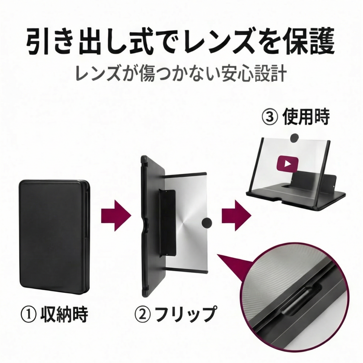AUREMI™ スマートフォン画面拡大鏡（12インチ）