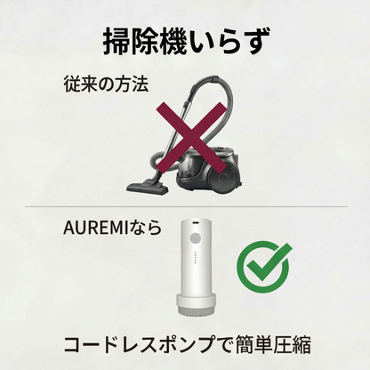 AUREMI™ 真空圧縮バッグセット（電動ポンプ付き）（6個入り）